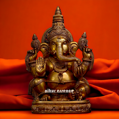 Large Ganesha Sitting with Blessing statue - 21 inches Nikuressence