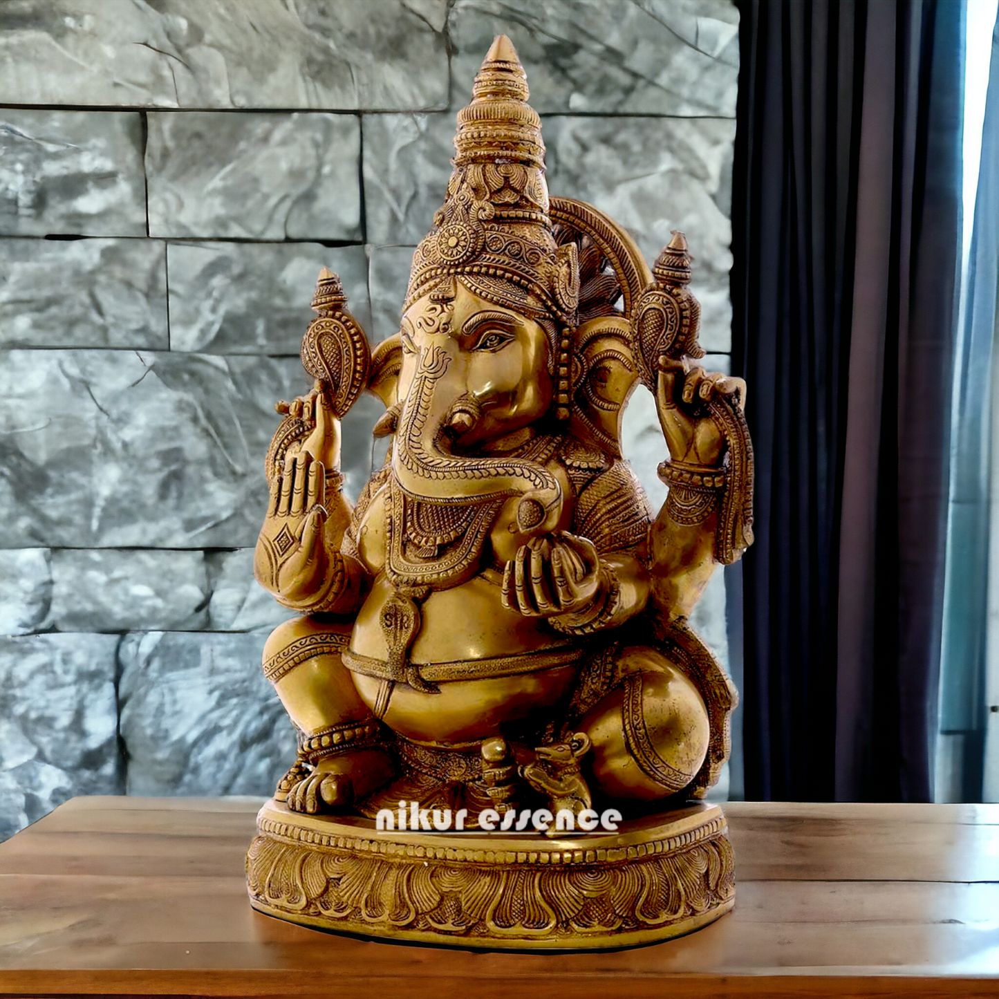 Large Ganesha Sitting with Blessing statue - 21 inches Nikuressence