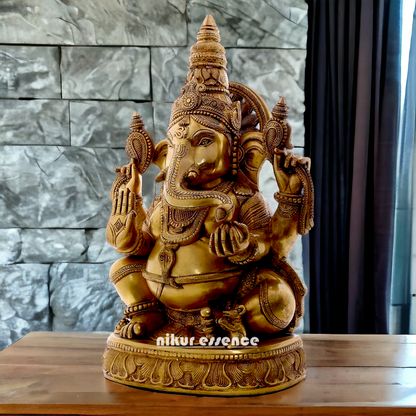 Large Ganesha Sitting with Blessing statue - 21 inches Nikuressence