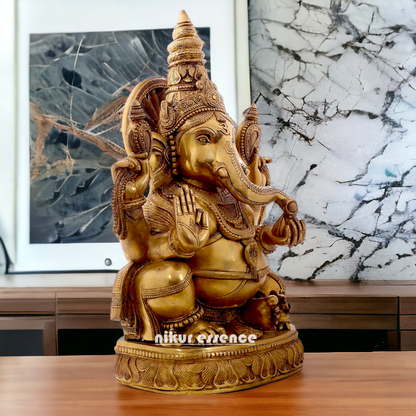 Large Ganesha Sitting with Blessing statue - 21 inches Nikuressence
