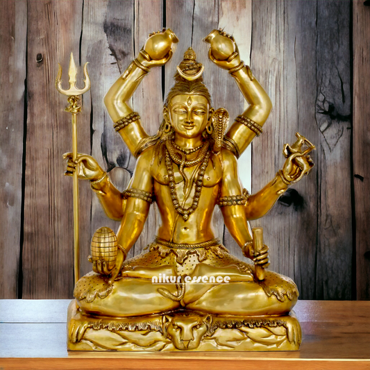 Pure Brass Shiva Meditation statue - 31 inches Nikuressence
