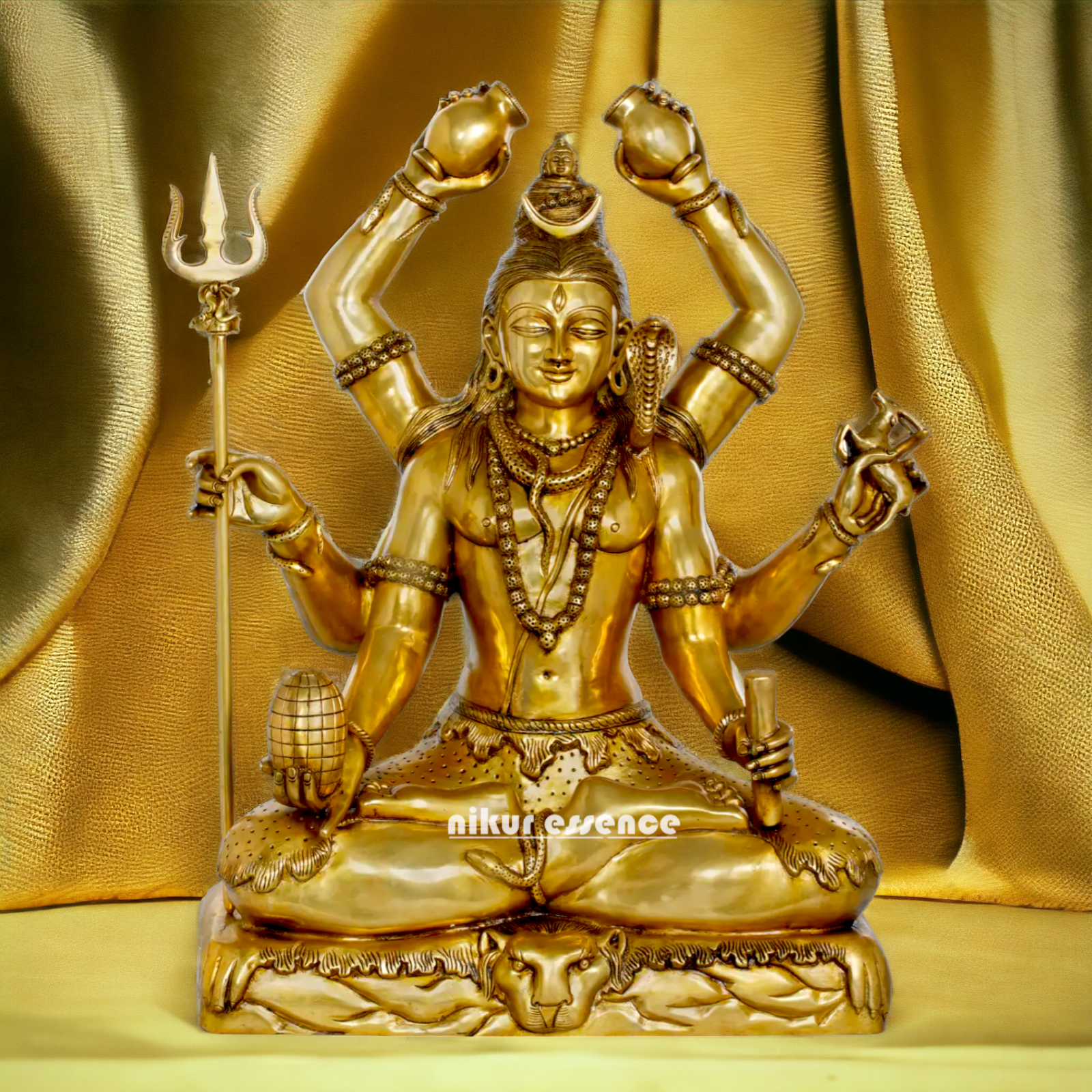 Pure Brass Shiva Meditation statue - 31 inches Nikuressence