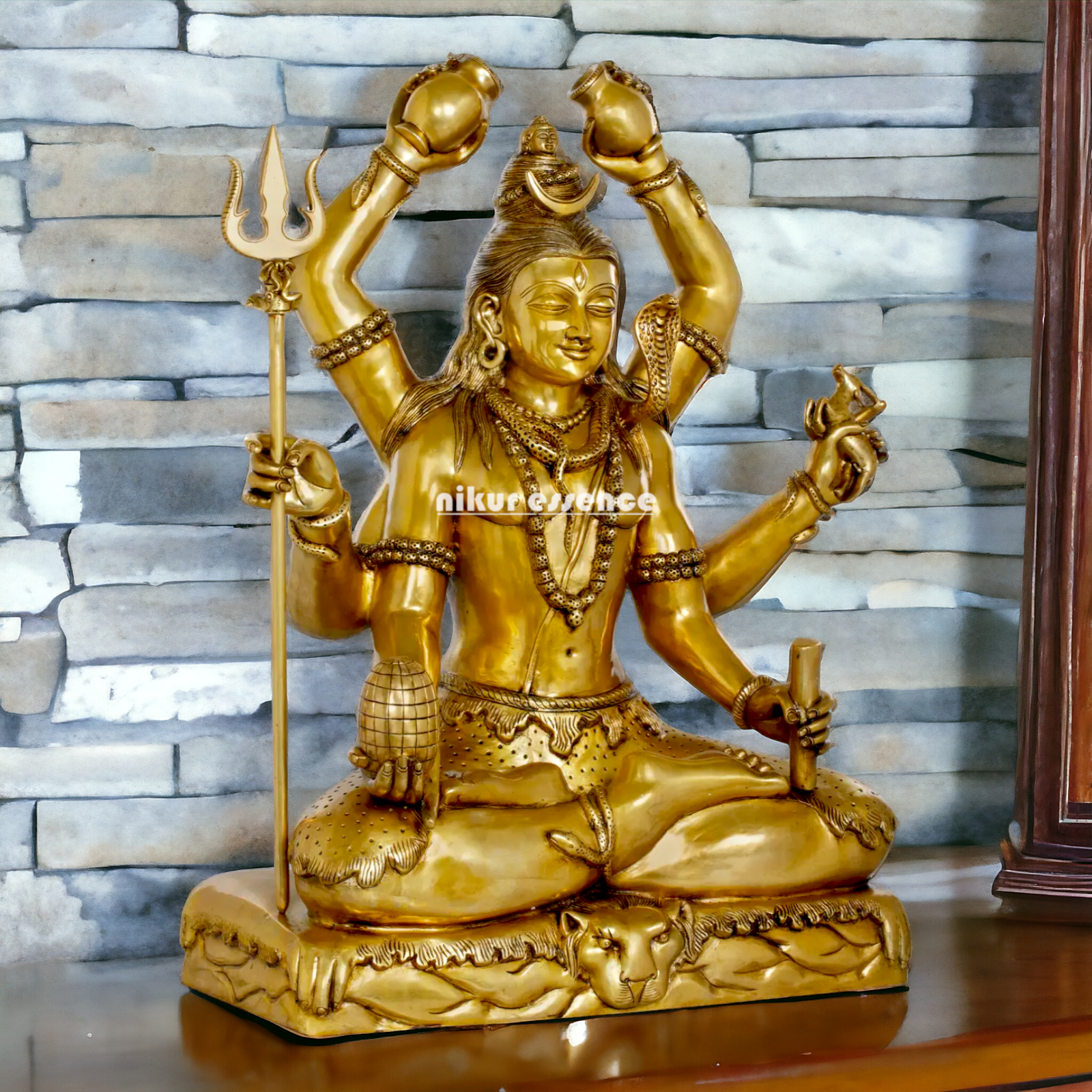 Pure Brass Shiva Meditation statue - 31 inches Nikuressence