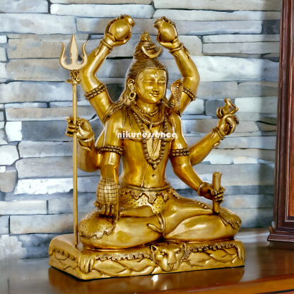 Pure Brass Shiva Meditation statue - 31 inches Nikuressence