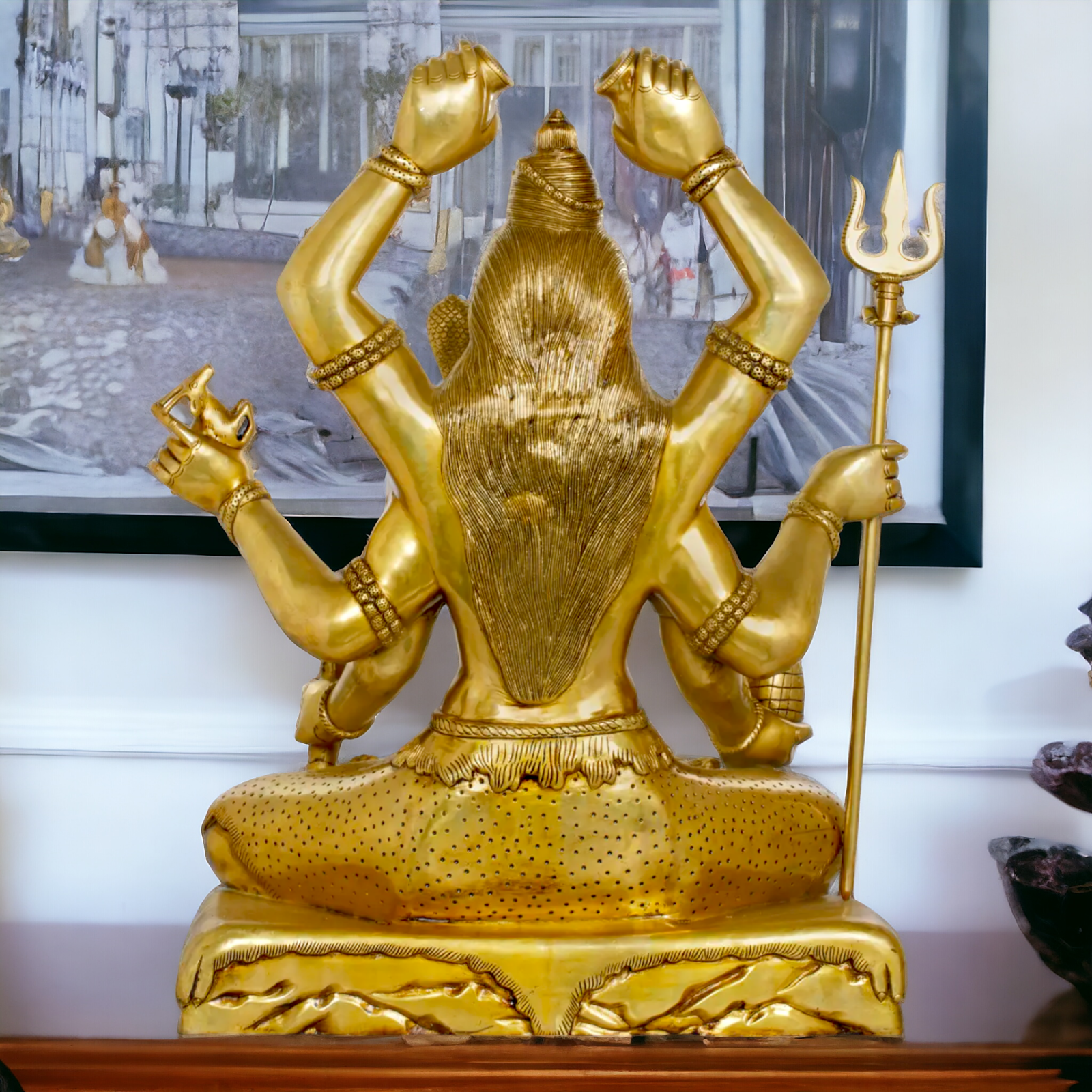 Pure Brass Shiva Meditation statue - 31 inches Nikuressence