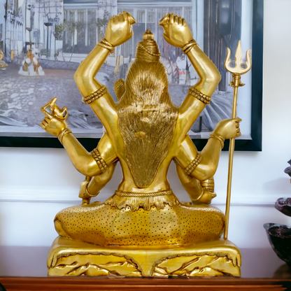 Pure Brass Shiva Meditation statue - 31 inches Nikuressence