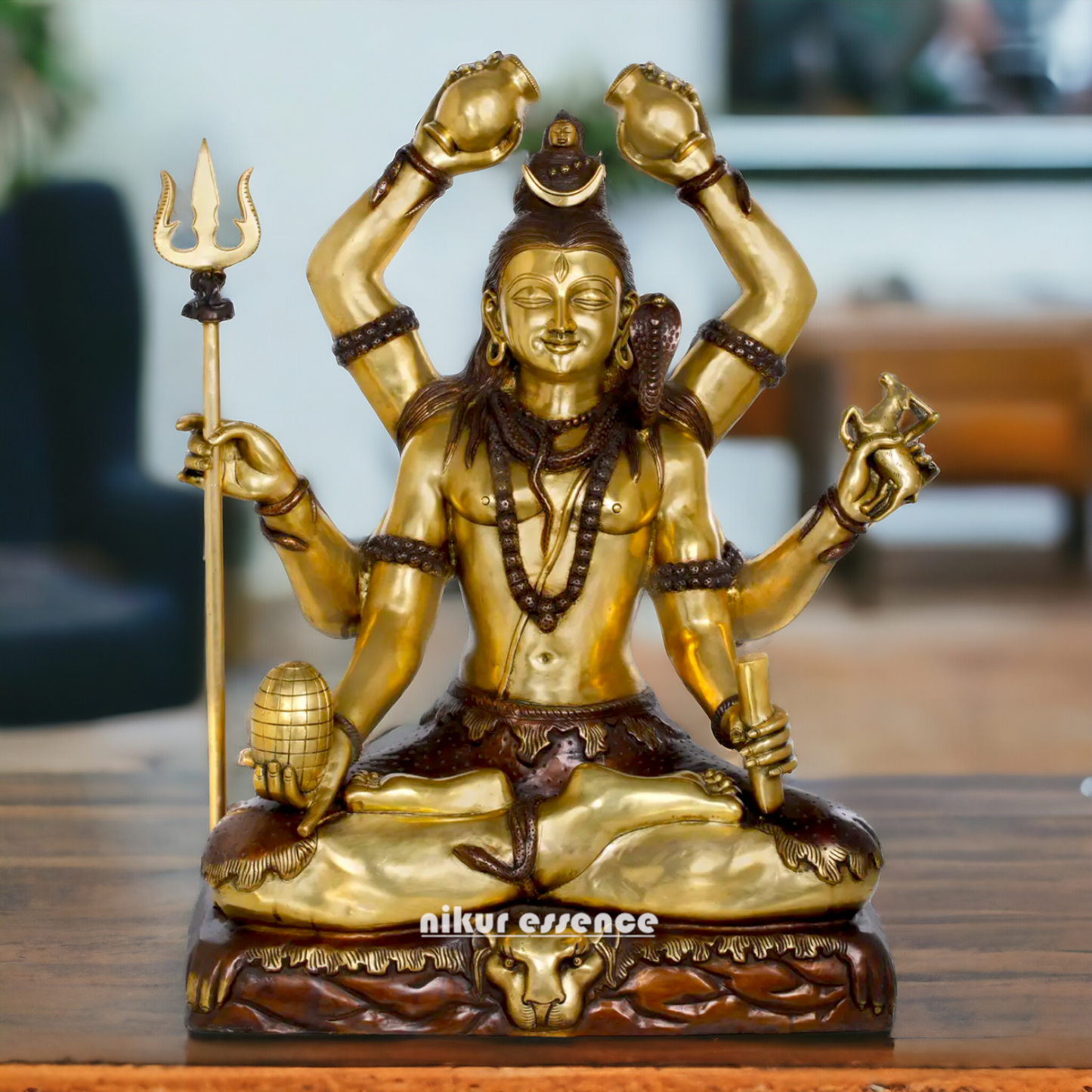 Big Shiva Mahadev Sitting Meditation Brass statue - 31 inches Nikuressence