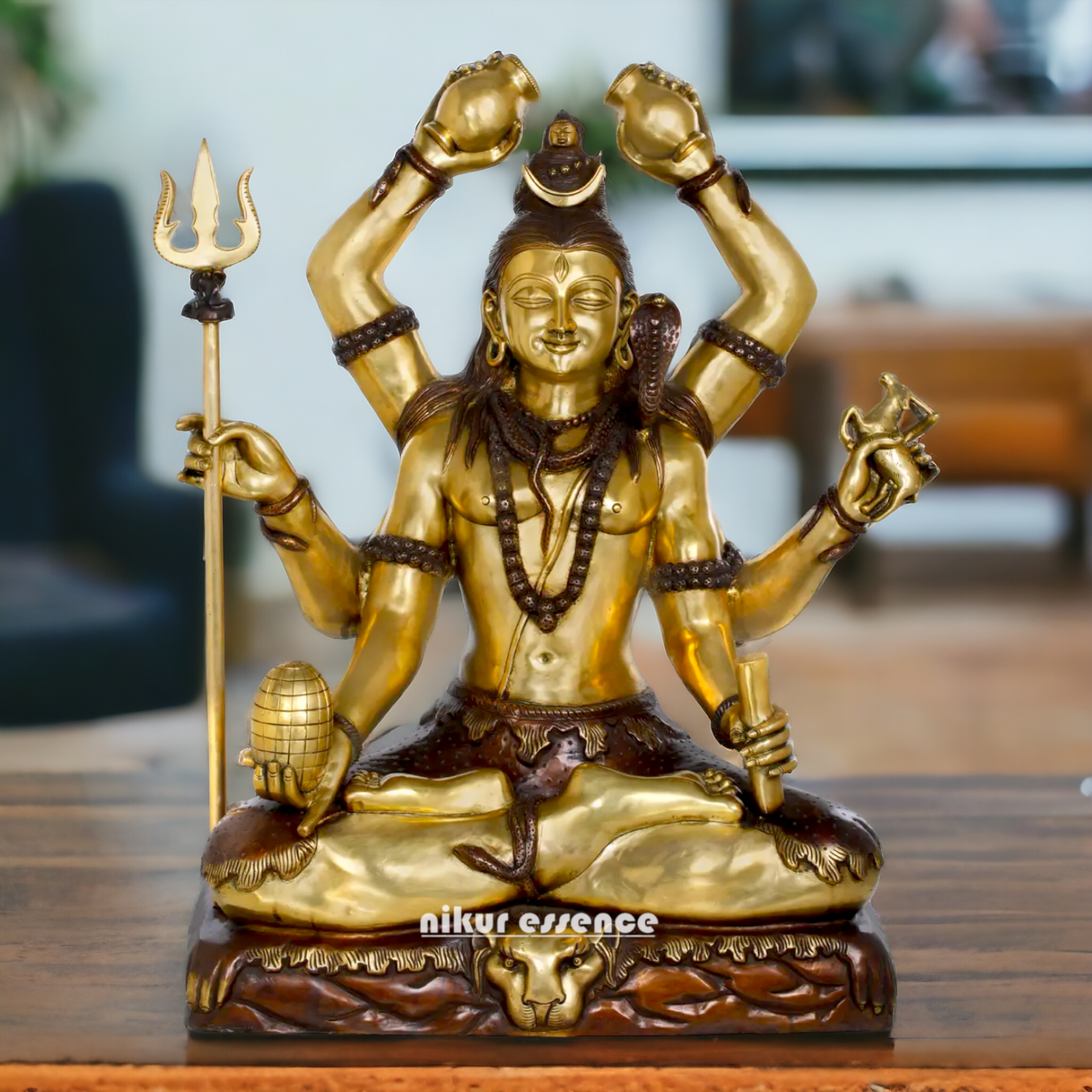 Big Shiva Mahadev Sitting Meditation Brass statue - 31 inches Nikuressence