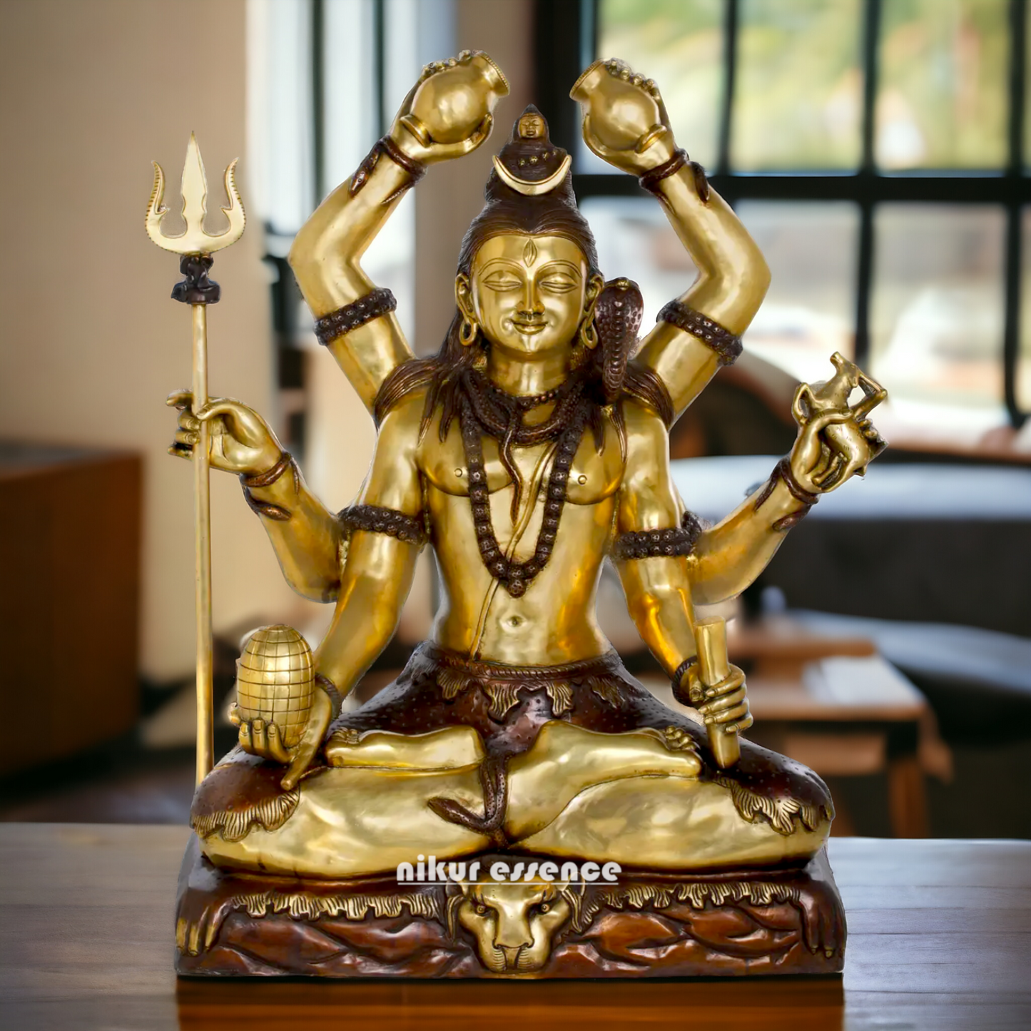 Big Shiva Mahadev Sitting Meditation Brass statue - 31 inches Nikuressence