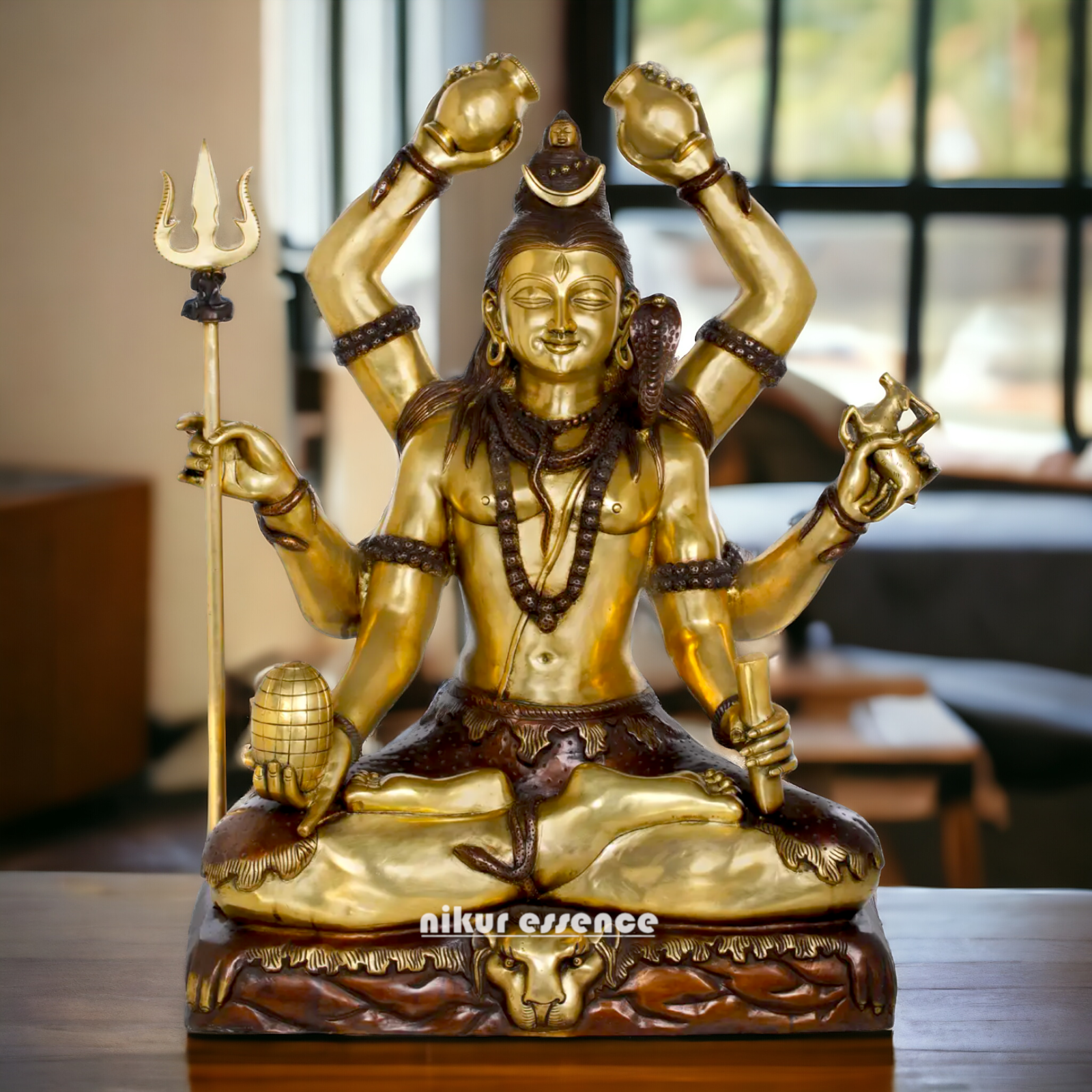 Big Shiva Mahadev Sitting Meditation Brass statue - 31 inches Nikuressence