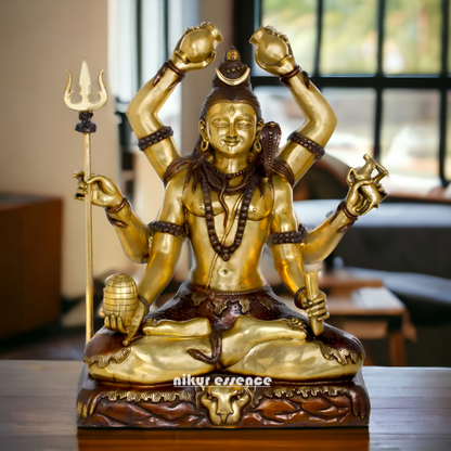 Big Shiva Mahadev Sitting Meditation Brass statue - 31 inches Nikuressence