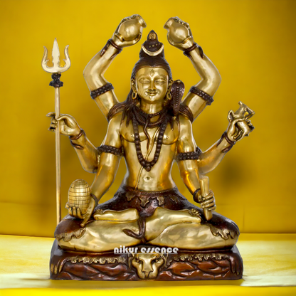 Big Shiva Mahadev Sitting Meditation Brass statue - 31 inches Nikuressence