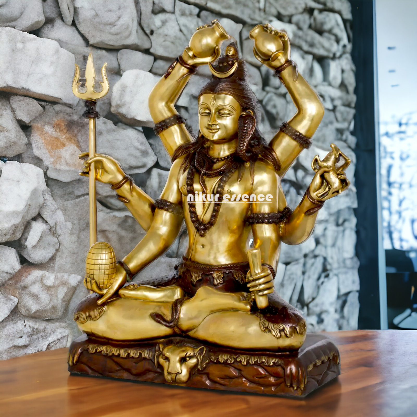 Big Shiva Mahadev Sitting Meditation Brass statue - 31 inches Nikuressence