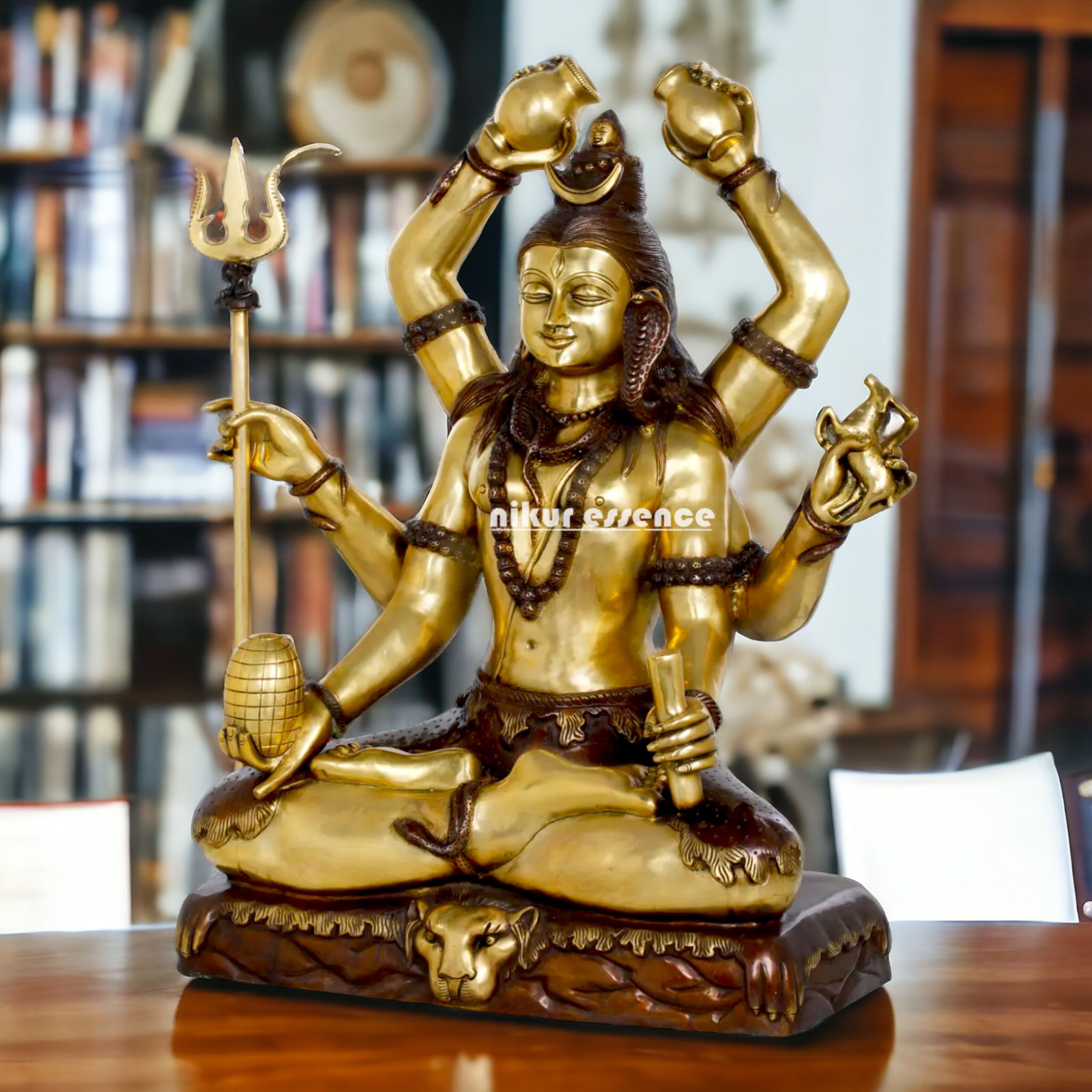 Big Shiva Mahadev Sitting Meditation Brass statue - 31 inches Nikuressence