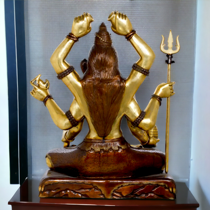 Big Shiva Mahadev Sitting Meditation Brass statue - 31 inches Nikuressence
