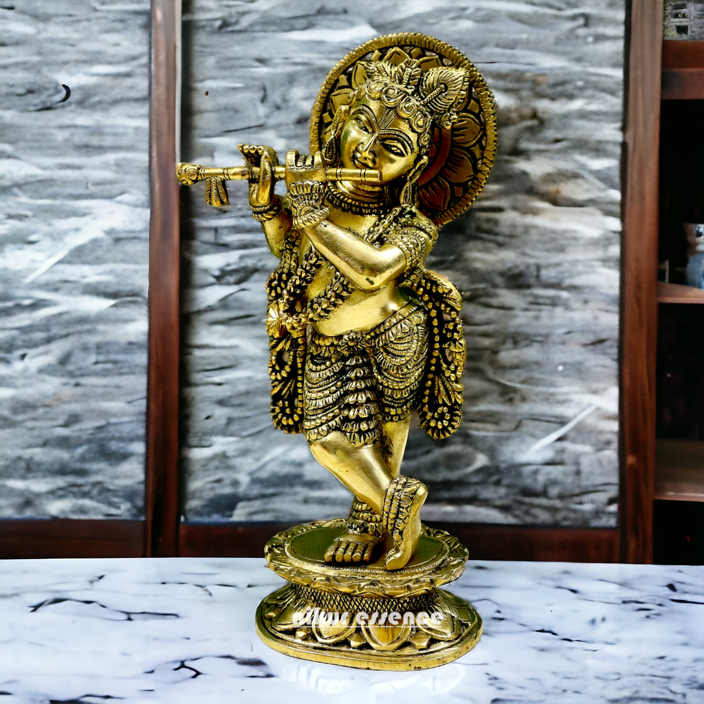Solid brass Krishna Standing idol - 12 inches Nikuressence