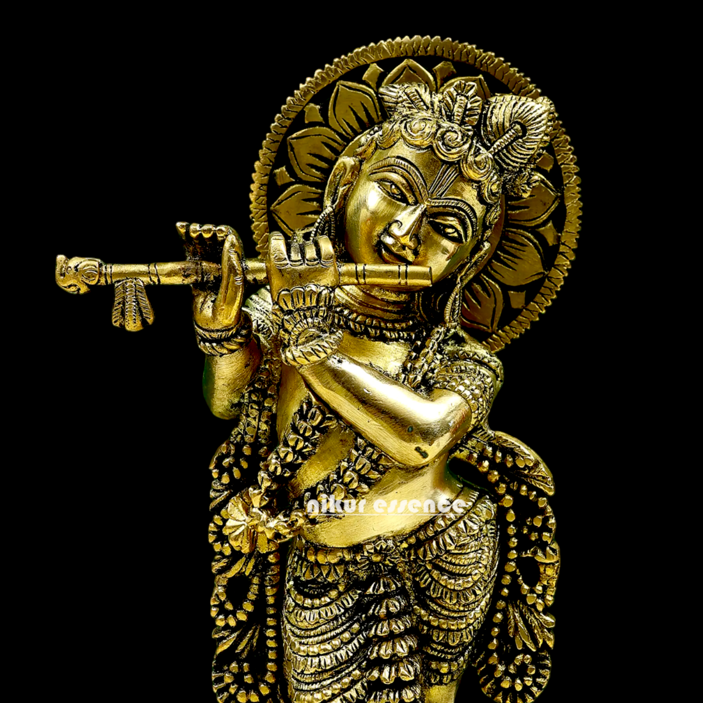 Solid brass Krishna Standing idol - 12 inches Nikuressence