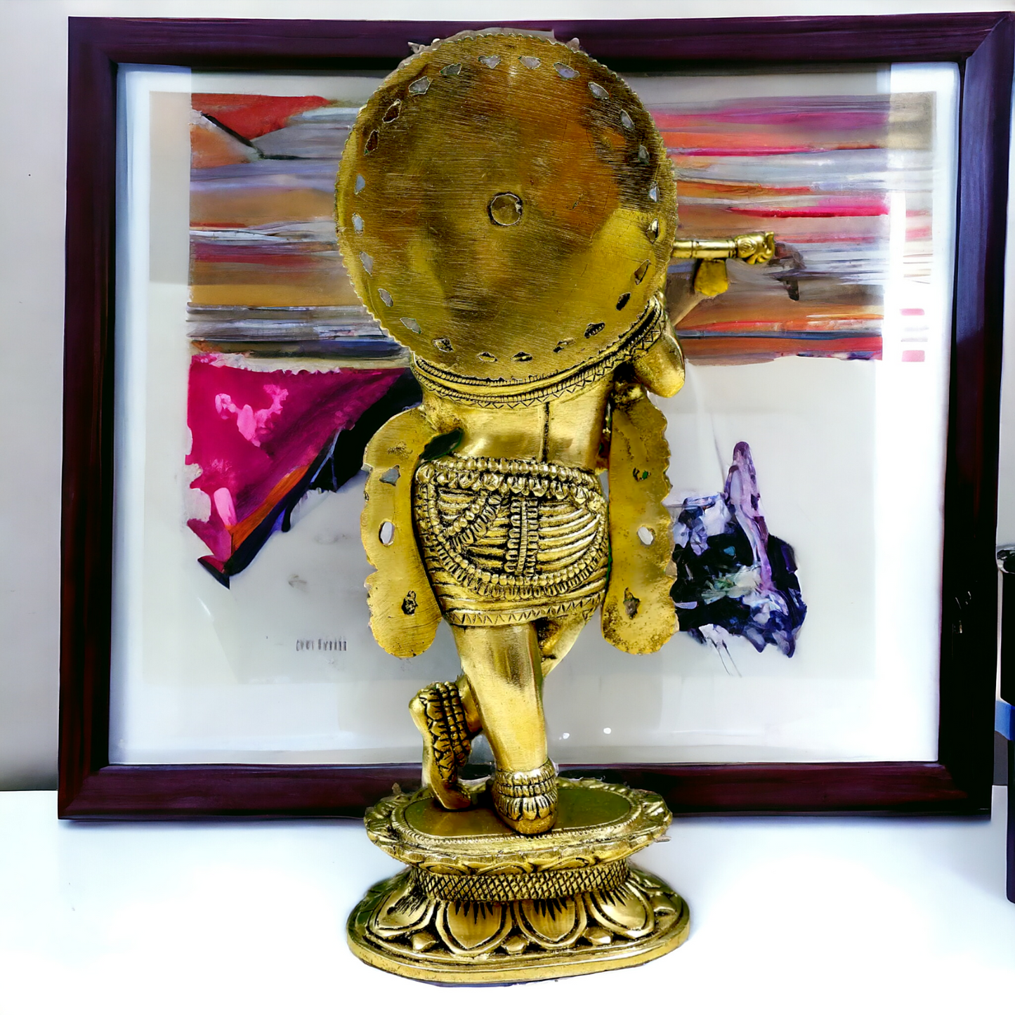 Solid brass Krishna Standing idol - 12 inches Nikuressence