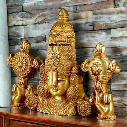 Lord Tirupati Balaji Brass statue - 18 inches Nikuressence
