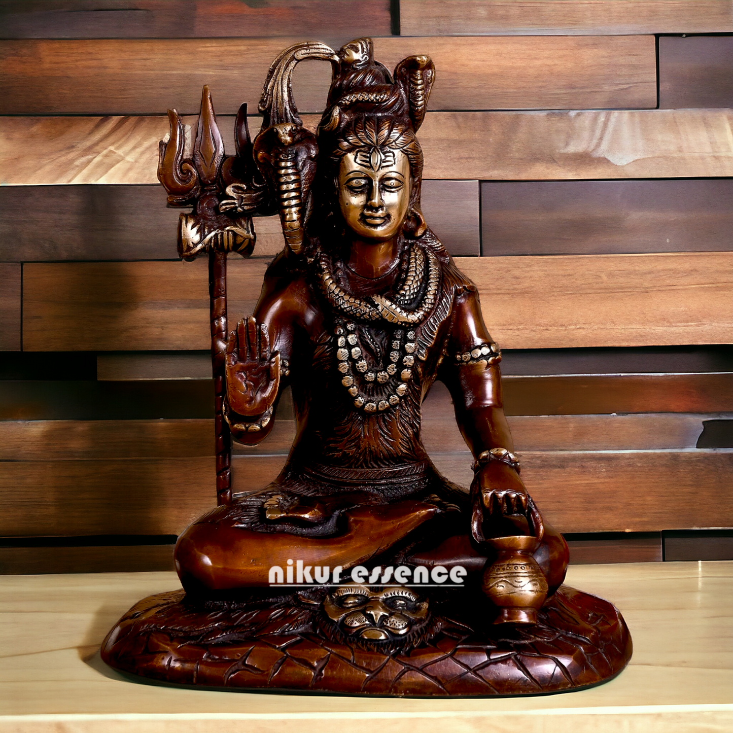 Large Shiva Sitting Meditation Brass Idol - 10 inches Nikuressence