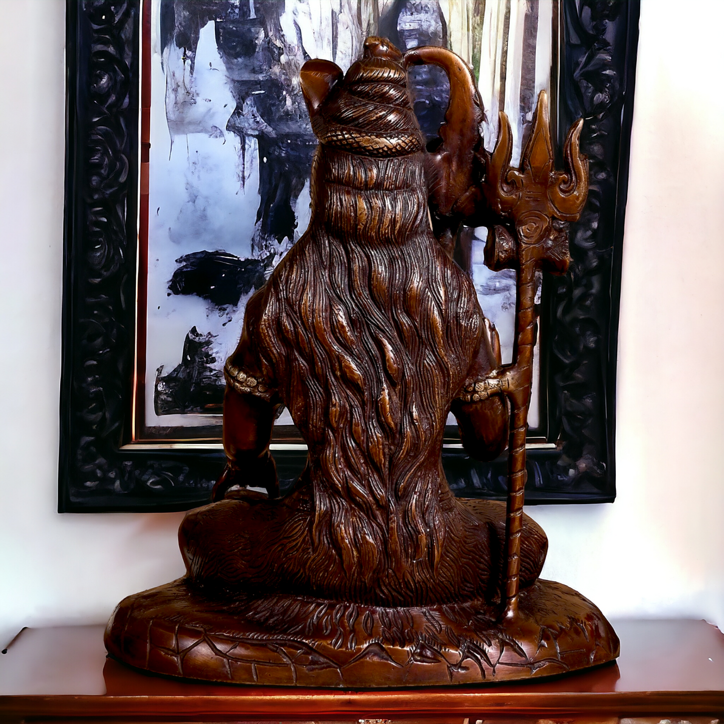 Large Shiva Sitting Meditation Brass Idol - 10 inches Nikuressence