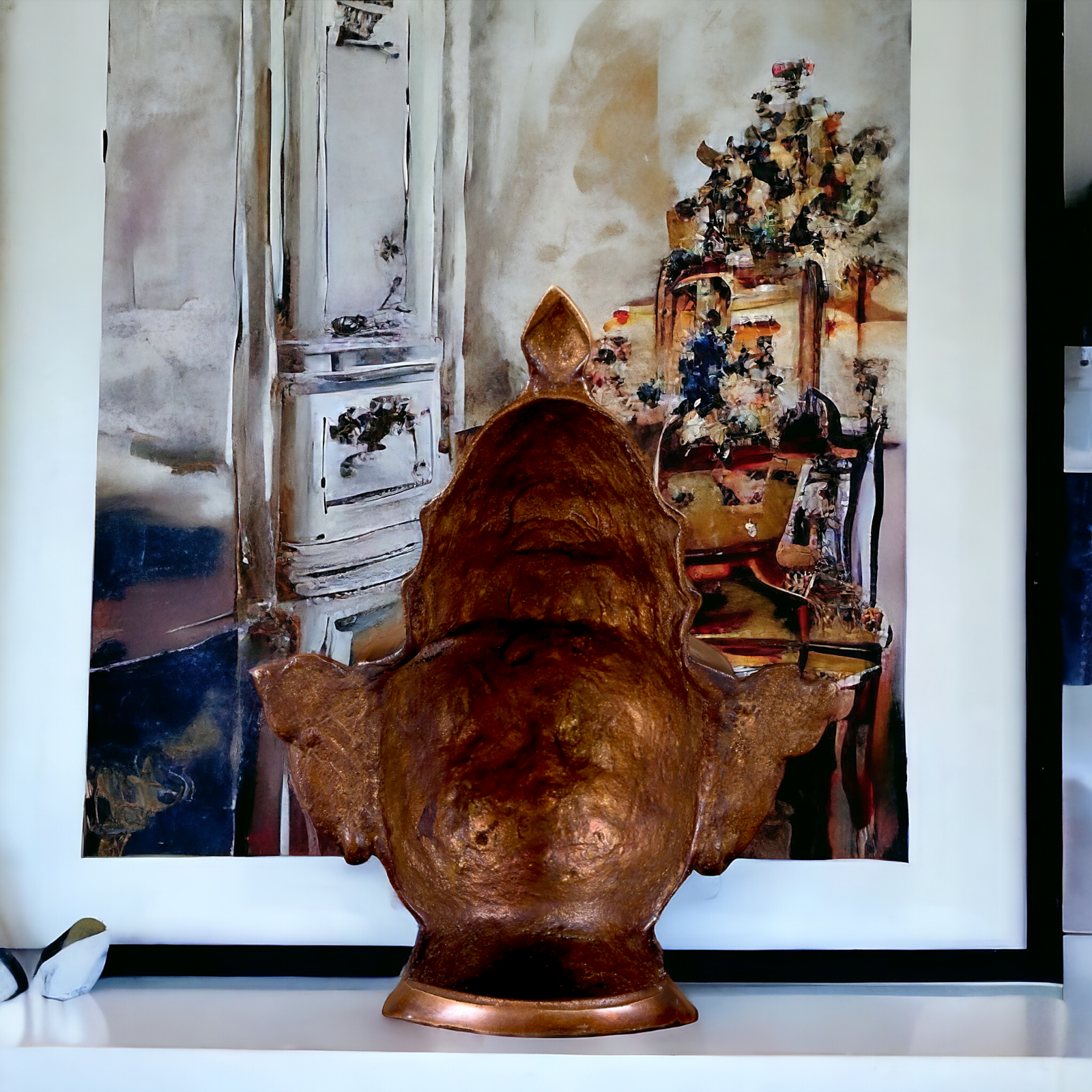 Lord Shiva Face Head Brass Idol - 8.5 inch Nikuressence