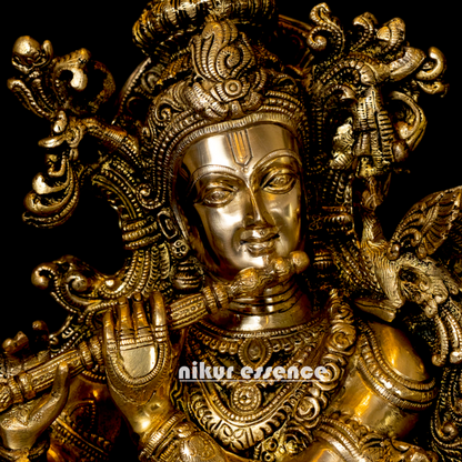 Big Krishna Govinda Bhagwan Solid Brass idol - 29 inches Nikuressence