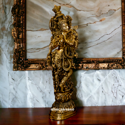 Big Krishna Govinda Bhagwan Solid Brass idol - 29 inches Nikuressence