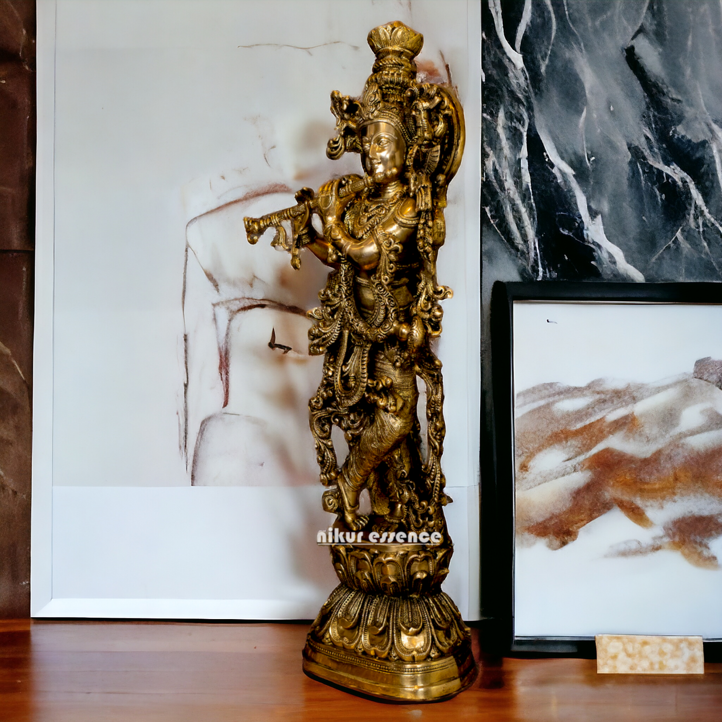 Big Krishna Govinda Bhagwan Solid Brass idol - 29 inches Nikuressence