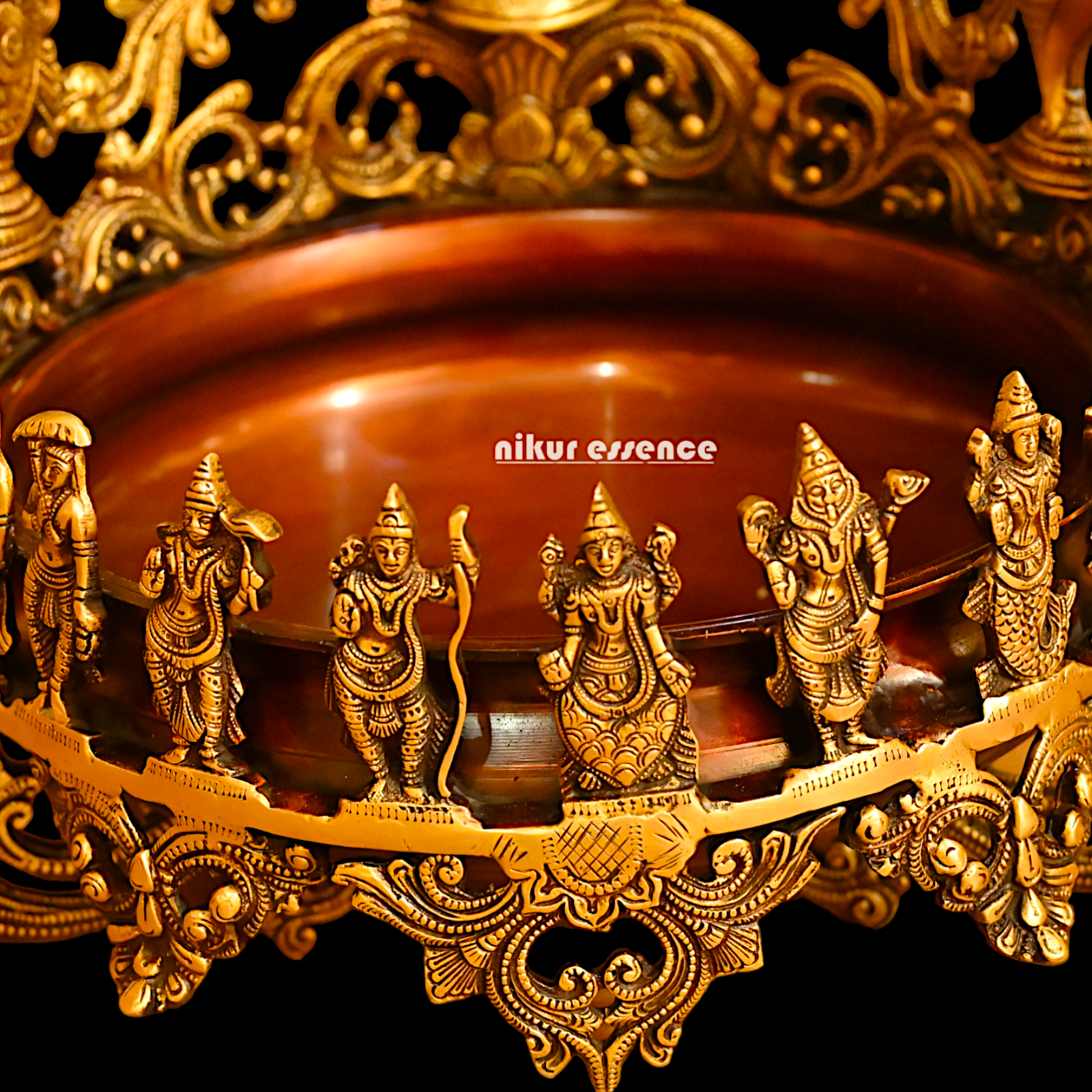 Shop Solid Brass Dashavatar with Balaji Urli Bowl - 18 inches Nikuressence
