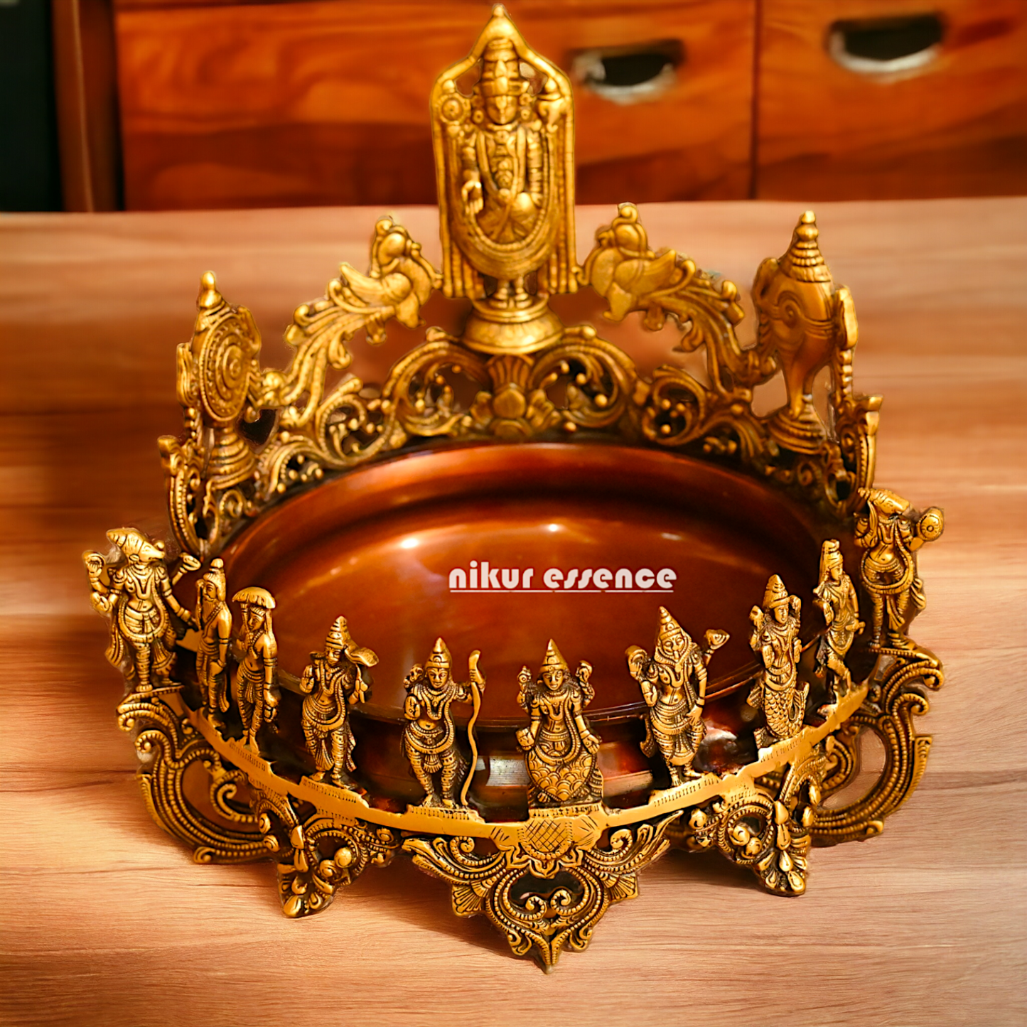 Shop Solid Brass Dashavatar with Balaji Urli Bowl - 18 inches Nikuressence