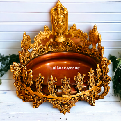 Shop Solid Brass Dashavatar with Balaji Urli Bowl - 18 inches Nikuressence