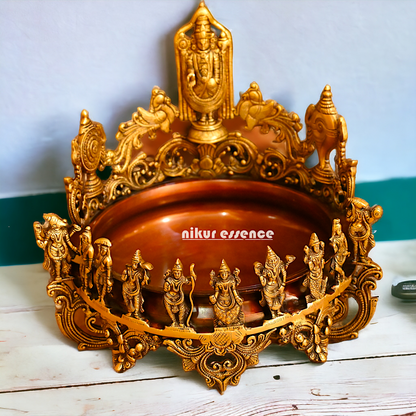 Shop Solid Brass Dashavatar with Balaji Urli Bowl - 18 inches Nikuressence