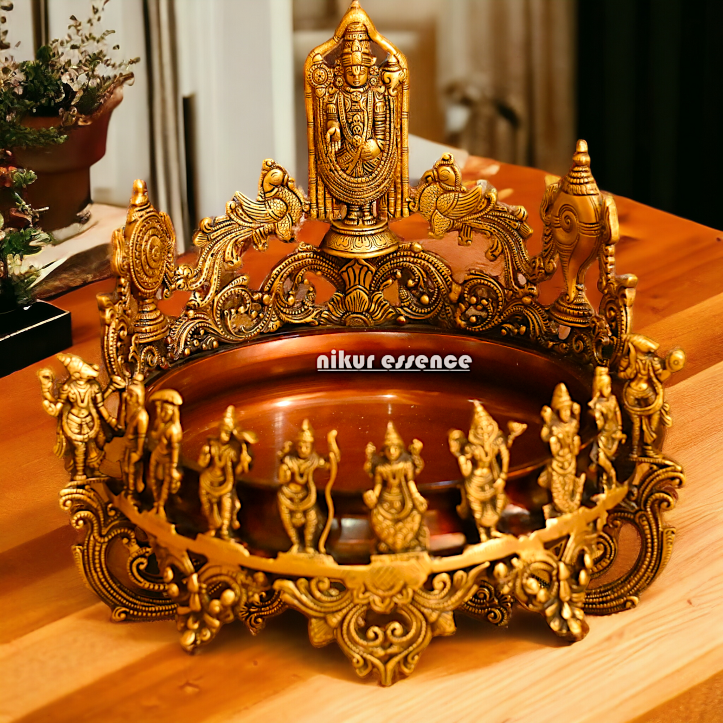 Shop Solid Brass Dashavatar with Balaji Urli Bowl - 18 inches Nikuressence