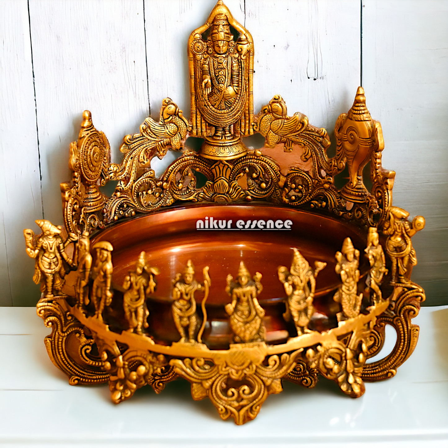 Shop Solid Brass Dashavatar with Balaji Urli Bowl - 18 inches Nikuressence