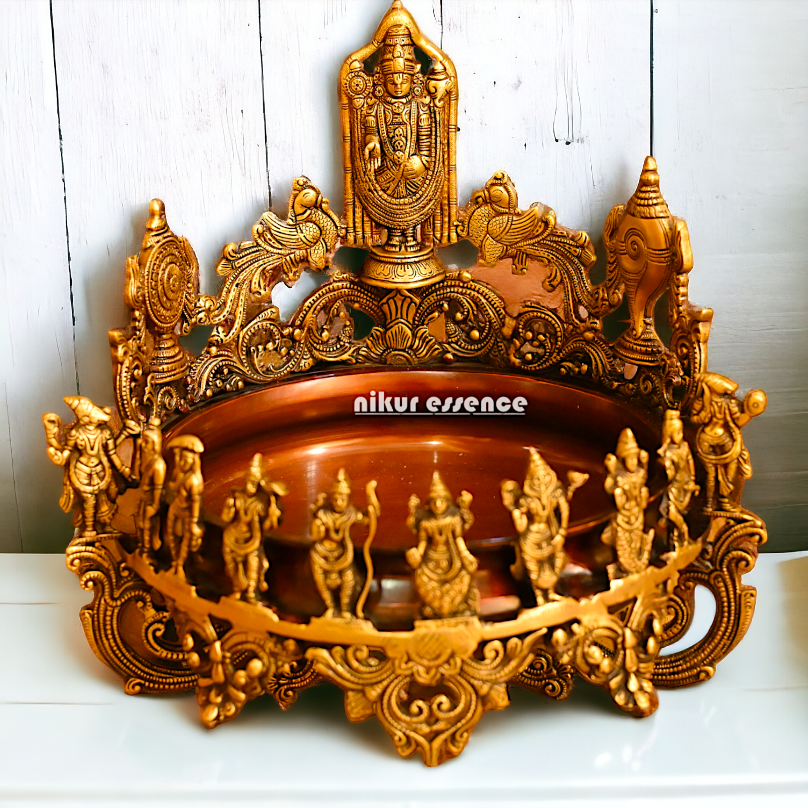 Shop Solid Brass Dashavatar with Balaji Urli Bowl - 18 inches Nikuressence