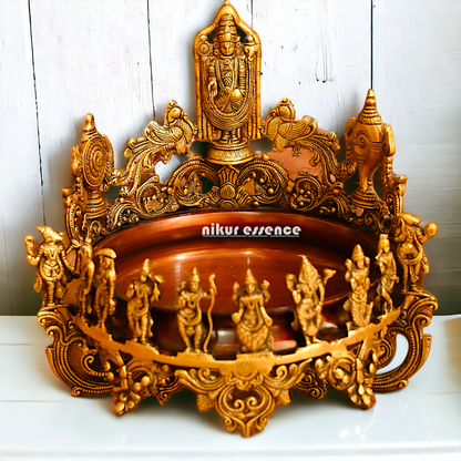 Shop Solid Brass Dashavatar with Balaji Urli Bowl - 18 inches Nikuressence