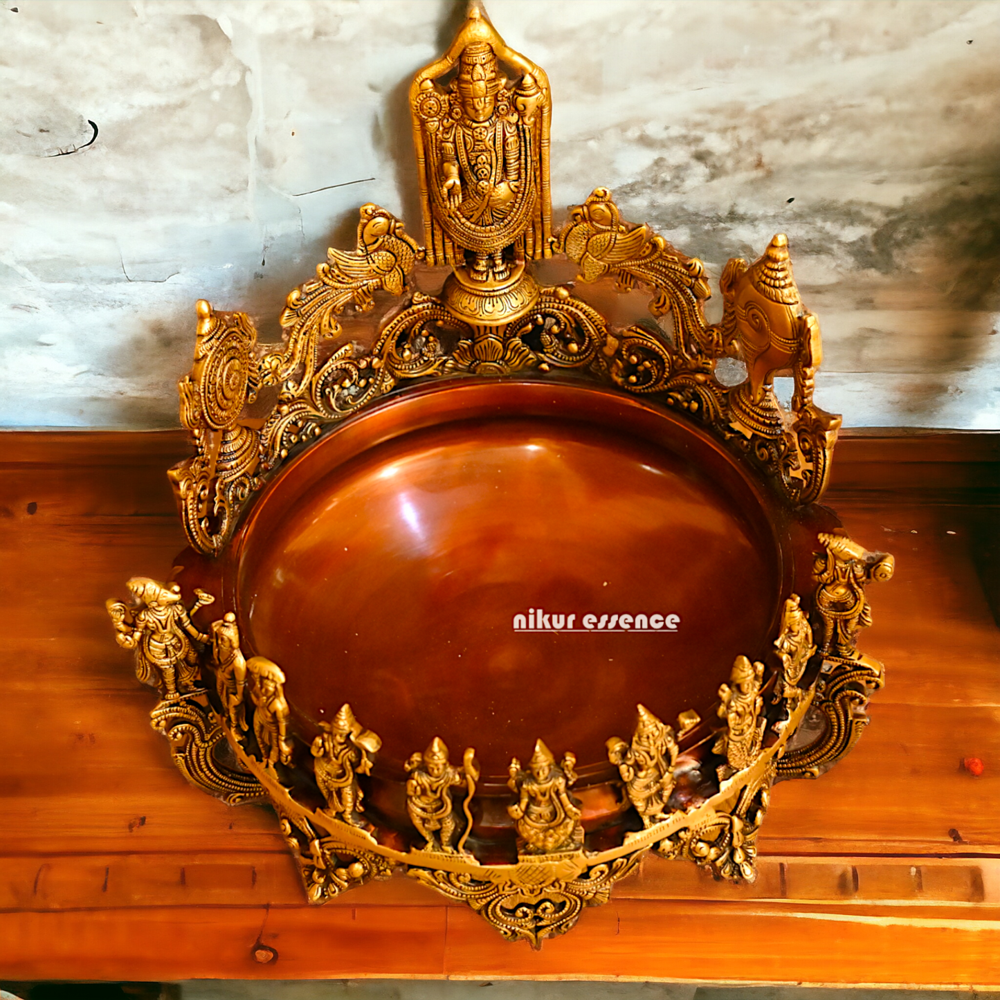 Shop Solid Brass Dashavatar with Balaji Urli Bowl - 18 inches Nikuressence