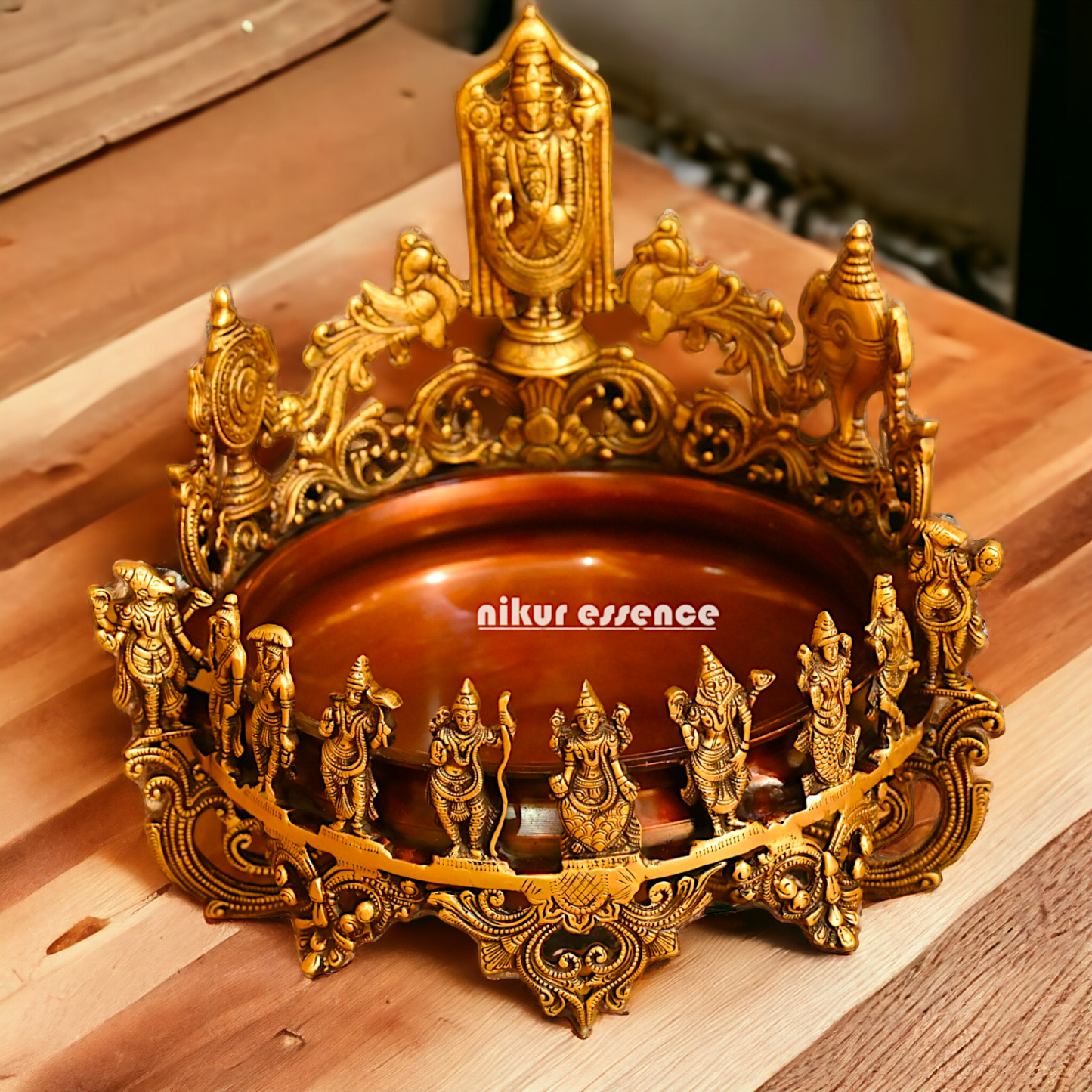 Shop Solid Brass Dashavatar with Balaji Urli Bowl - 18 inches Nikuressence