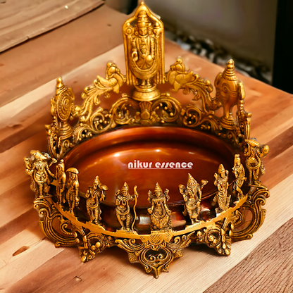 Shop Solid Brass Dashavatar with Balaji Urli Bowl - 18 inches Nikuressence
