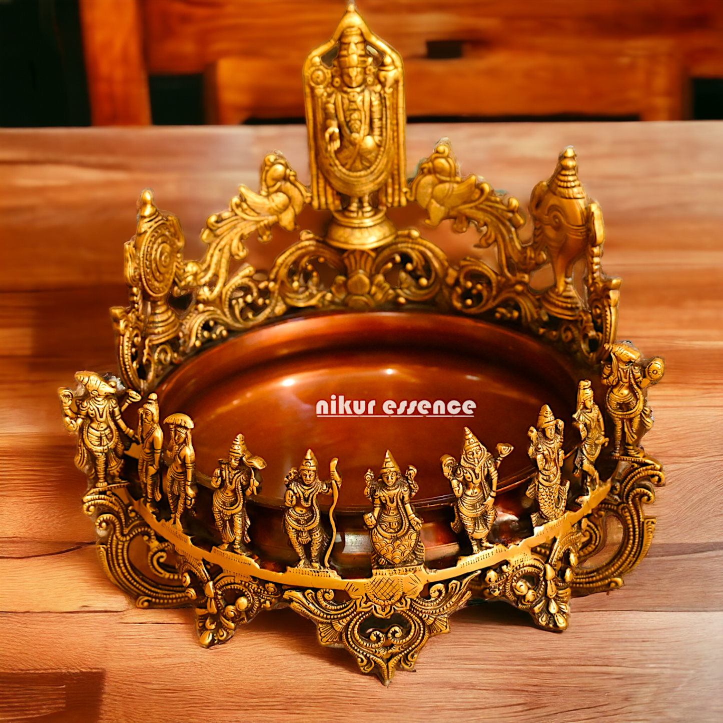 Shop Solid Brass Dashavatar with Balaji Urli Bowl - 18 inches Nikuressence