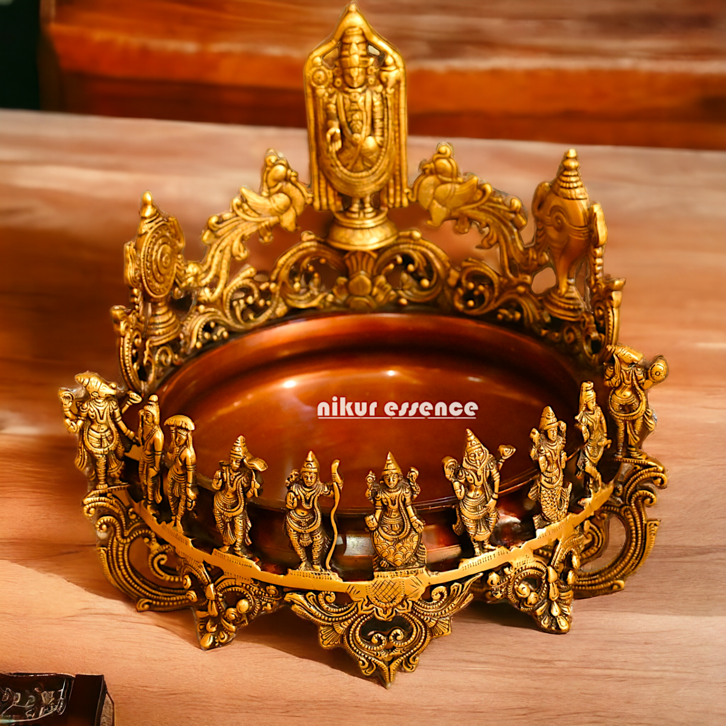 Shop Solid Brass Dashavatar with Balaji Urli Bowl - 18 inches Nikuressence