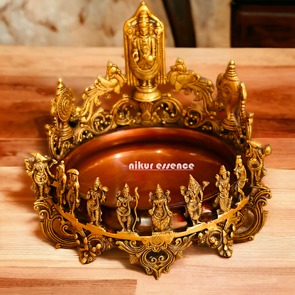 Shop Solid Brass Dashavatar with Balaji Urli Bowl - 18 inches Nikuressence