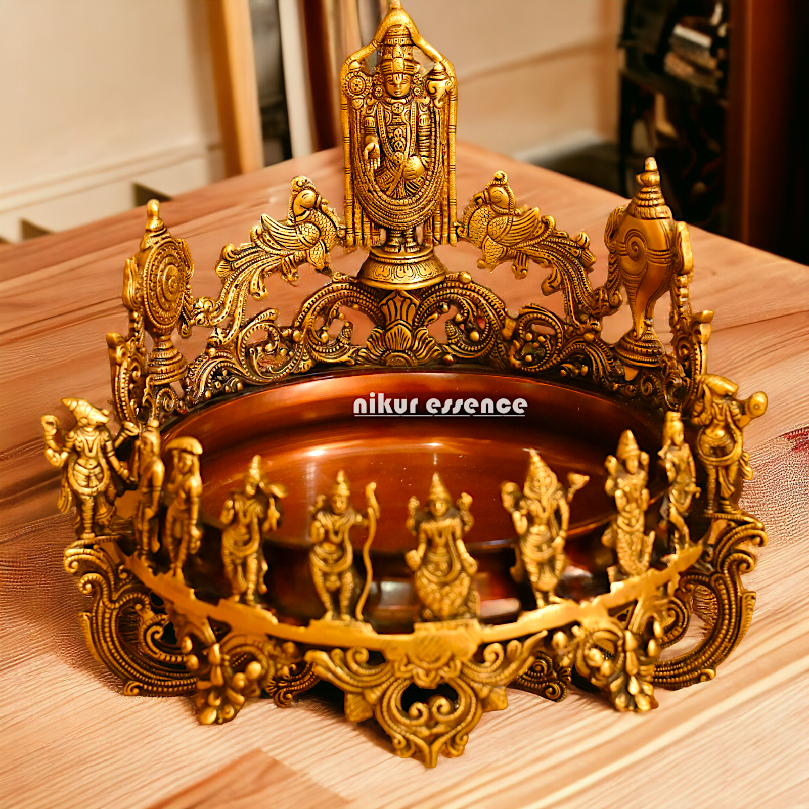 Shop Solid Brass Dashavatar with Balaji Urli Bowl - 18 inches Nikuressence