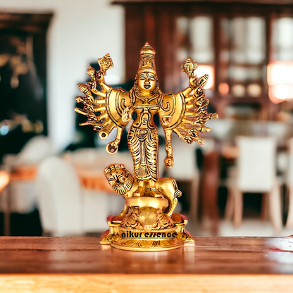 Solid Brass Dakshin Kali Durga Dattatreya Statue - 9.5 inches height Nikuressence