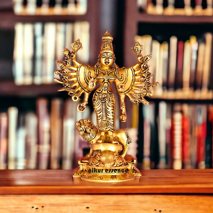 Solid Brass Dakshin Kali Durga Dattatreya Statue - 9.5 inches height Nikuressence