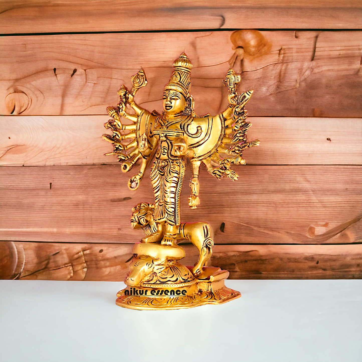 Solid Brass Dakshin Kali Durga Dattatreya Statue - 9.5 inches height Nikuressence