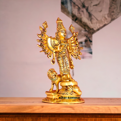 Solid Brass Dakshin Kali Durga Dattatreya Statue - 9.5 inches height Nikuressence