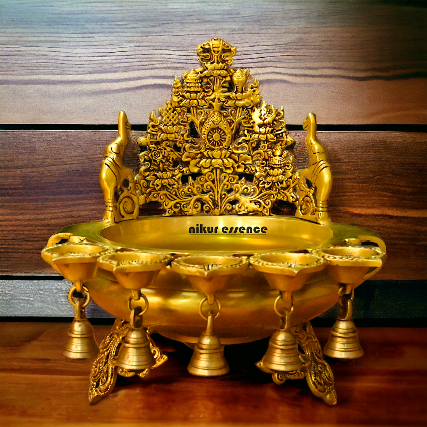 Buy Solid Brass Urli With Bells - 13.5 inches Height Nikuressence