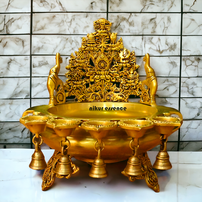 Buy Solid Brass Urli With Bells - 13.5 inches Height Nikuressence